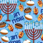 Hanukkah seamless pattern. Background with Hanukkah candles . Vector illustration for jewish holiday Hanukkah